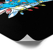Santa Shark Christmas Lights Sharkmas Tree Xmas Bo Poster (Hoek)