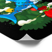 Santa Shark Christmas Lights Sharkmas Tree Xmas Bo Poster (Hoek)