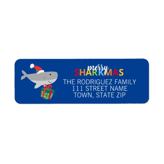 Santa Shark Etiket (Voorkant)
