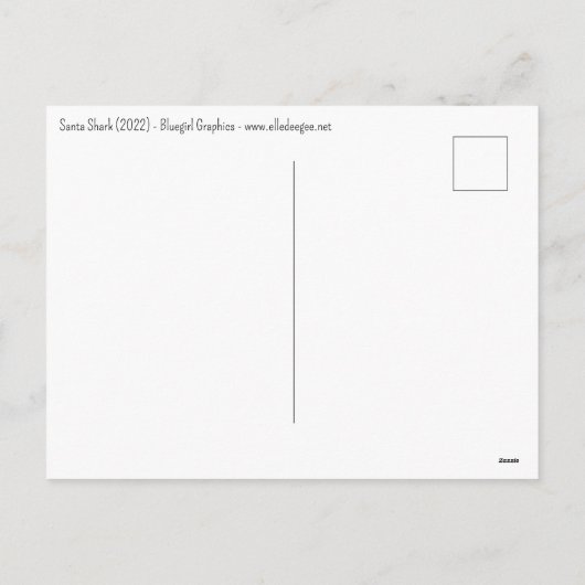 Santa Shark Feestdagenkaart (Achterkant)