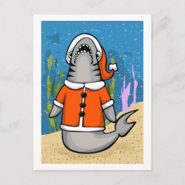 Santa Shark Feestdagenkaart