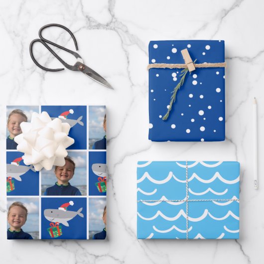 Santa Shark-foto Inpakpapier Vel (Voorkant)