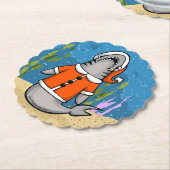 Santa Shark Kartonnen Onderzetters (Gekanteld)