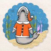 Santa Shark Kartonnen Onderzetters (Voorkant)