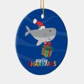 Santa Shark Keramisch Ornament (Rechts)