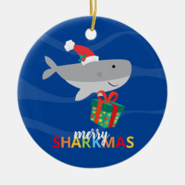 Santa Shark Keramisch Ornament
