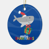 Santa Shark Keramisch Ornament (Links)