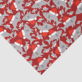 Santa Shark-kerstachtergrond Tissuepapier (Detail)