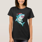 Santa Shark-kerstlampjes Funny T-shirt (Voorkant)