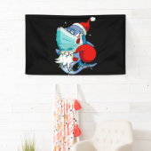 Santa Shark-kerstlampjes jongens Sharkmas Spandoek (Insitu)