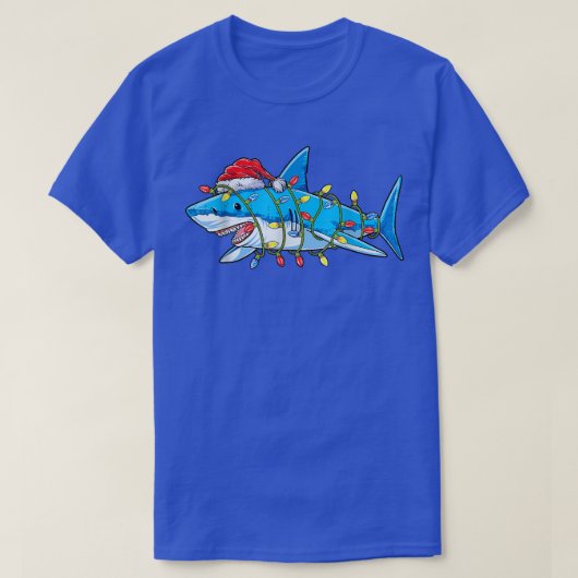 Santa Shark-kerstlampjes Sharkmas - Funny T-shirt (Design voorkant)