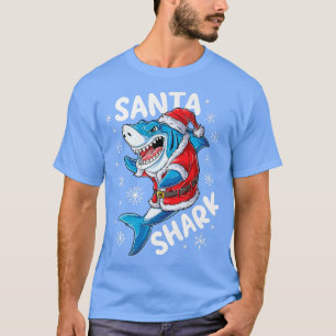 Santa Shark-kerstpyjama's met kerstjongens Mannen  T-shirt