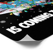 Santa Shark Kerstverlichting Merry Sharkmas Xmas B Poster (Hoek)