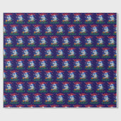 Santa Shark Merry Sharkmas Cadeaupapier (Vlak)