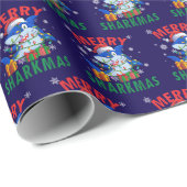 Santa Shark Merry Sharkmas Cadeaupapier (Rol Hoek)