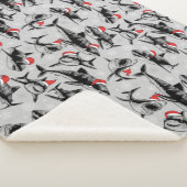 Santa Shark Pattern Sherpa Deken (3/4)