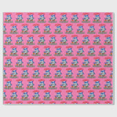 Santa Shark Pink Gift Wrap | Merry Sharkmas Wrap Cadeaupapier (Vlak)