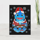 Santa Shark, Shark In A Santa Suit, Christmas Shar Kaart (Voorkant)