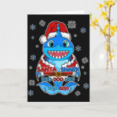 Santa Shark, Shark In A Santa Suit, Christmas Shar Kaart (Gele Bloem)