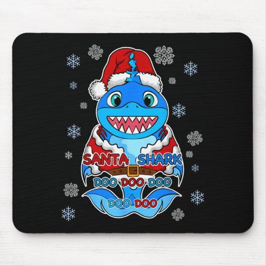 Santa Shark, Shark In A Santa Suit, Christmas Shar Muismat (Voorkant)