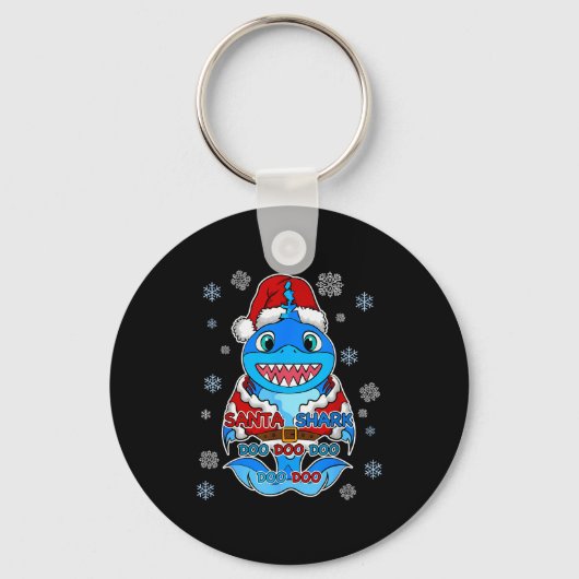 Santa Shark, Shark In A Santa Suit, Christmas Shar Sleutelhanger (Voorkant)