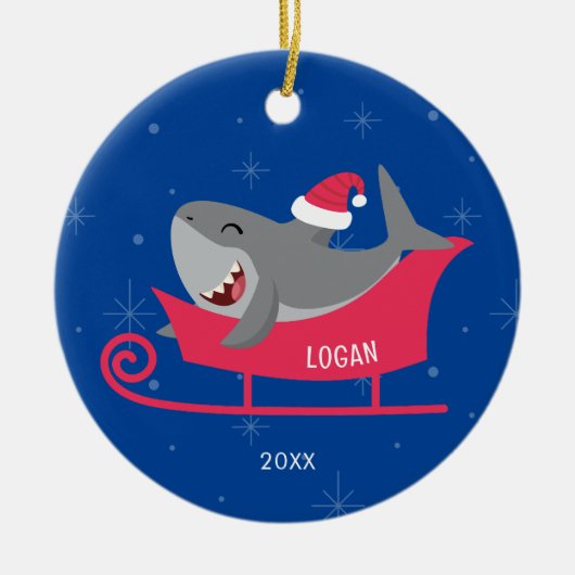 Santa Shark slee Ornament (Voorkant)