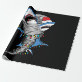 Santa Shark Tornado Merry Kerstmis Cadeaupapier (Uitgerold)