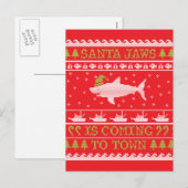 Santa Shark Ugly Sweater Christmas Shark Feestdagenkaart (Voorkant / Achterkant)