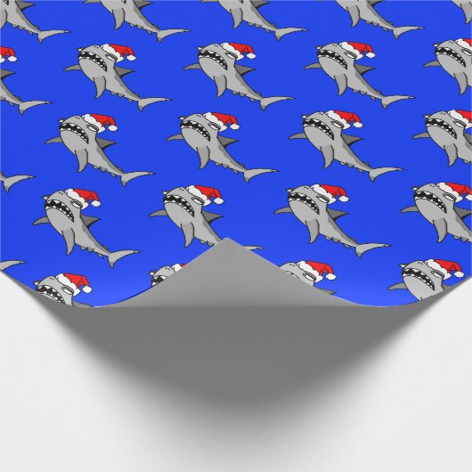 Santa Shark Wrapping Paper Cadeaupapier (Hoek)