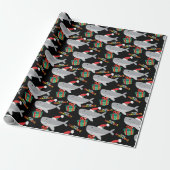 Santa Shark Wrapping Paper Cadeaupapier (Uitgerold)