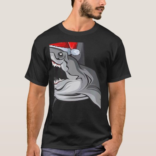 Santa Sharkmas Xmas  Shark Christmas T-shirt (Voorkant)