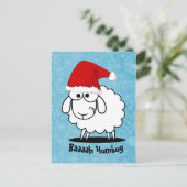 Santa Sheep Bah Humbug Briefkaart (Staand voorkant)