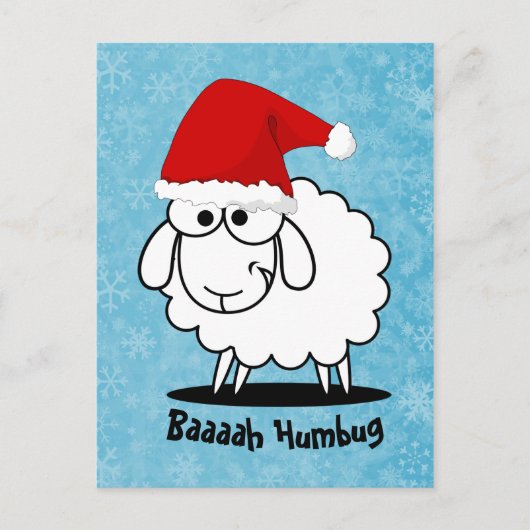 Santa Sheep Bah Humbug Briefkaart (Voorkant)