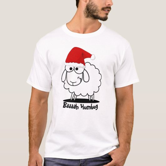 Santa Sheep Bah Humbug T-shirt (Voorkant)