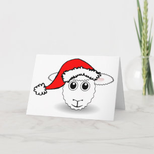 Santa Sheep Feestdagen Kaart