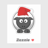 Santa Sheep Sticker (Vel)