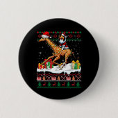 Santa Shetland Sheepdog Riding Giraffe Christmas S Ronde Button 5,7 Cm (Voorkant)
