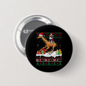 Santa Shetland Sheepdog Riding Giraffe Christmas S Ronde Button 5,7 Cm (Voorkant /achterkant)