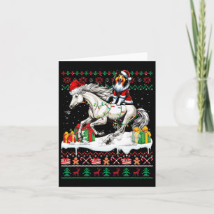 Santa Shetland Sheepdog Riding Horse Christmas Swe Kaart