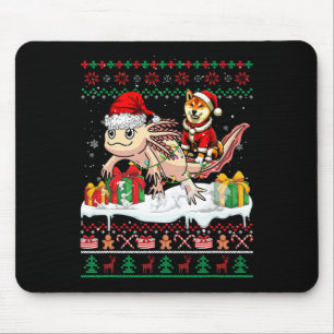 Santa Shiba Inu Riding Axolotl Kersttrui L Muismat