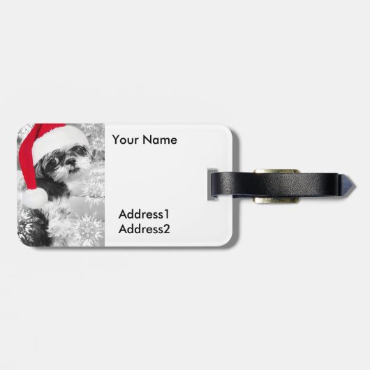 Santa Shih Tzu Bagagelabel (Achterkant horizontaal)
