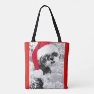 Santa Shih Tzu Canvas tas
