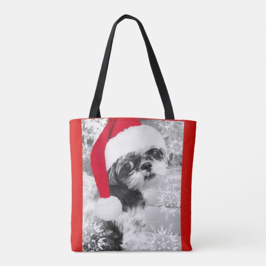 Santa Shih Tzu Canvas tas (Achterkant)