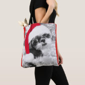 Santa Shih Tzu Canvas tas (Dichtbij)