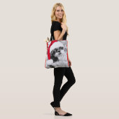 Santa Shih Tzu Canvas tas (Op model)