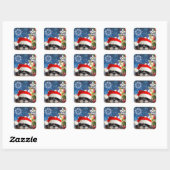 Santa Shih Tzu Girl Stickers (Vel)