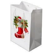 Santa Shih Tzu in kerstsok | X-mas Gift Medium Cadeauzakje (Achterkant Gekanteld)