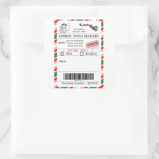 Santa shipping label (Tas)