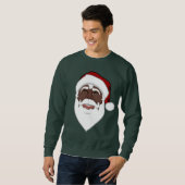 Santa Shirt-Afrikaans-Amerikaanse Santa Sweatshirt (Voorkant volledig)