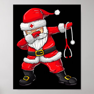 Santa Shirt Christmas Scrub Topjes Vrouwen Grappig Poster